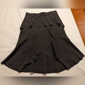 Club Monaco Asymmetrical Layered Black Skirt